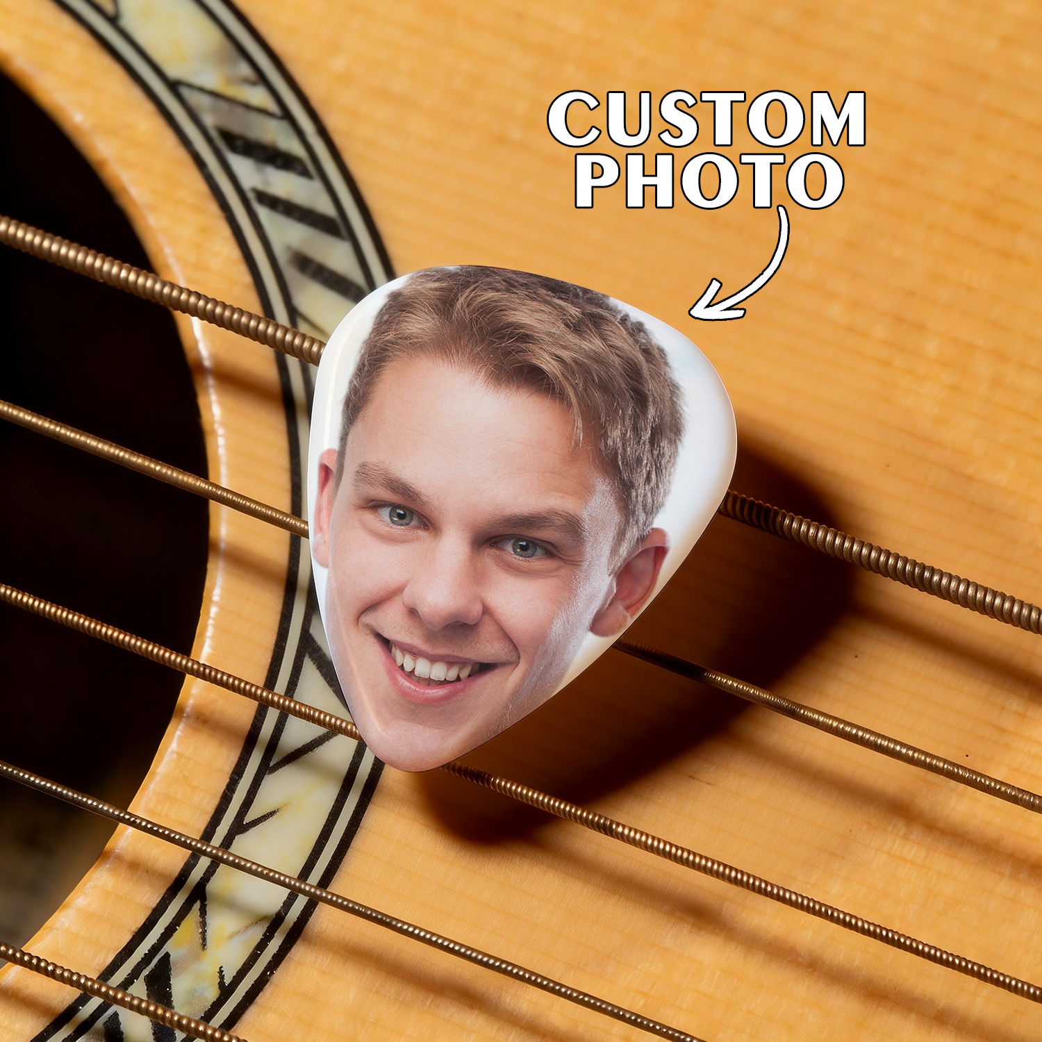 Set Di 12 Plettri Per Chitarra Personalizzati Con Faccina Buffa, Plettro Con Foto Personalizzato, Regalo Scherzoso Per Gli Amanti Della Chitarra, Regalo Unico Per Musicisti - soufeelit