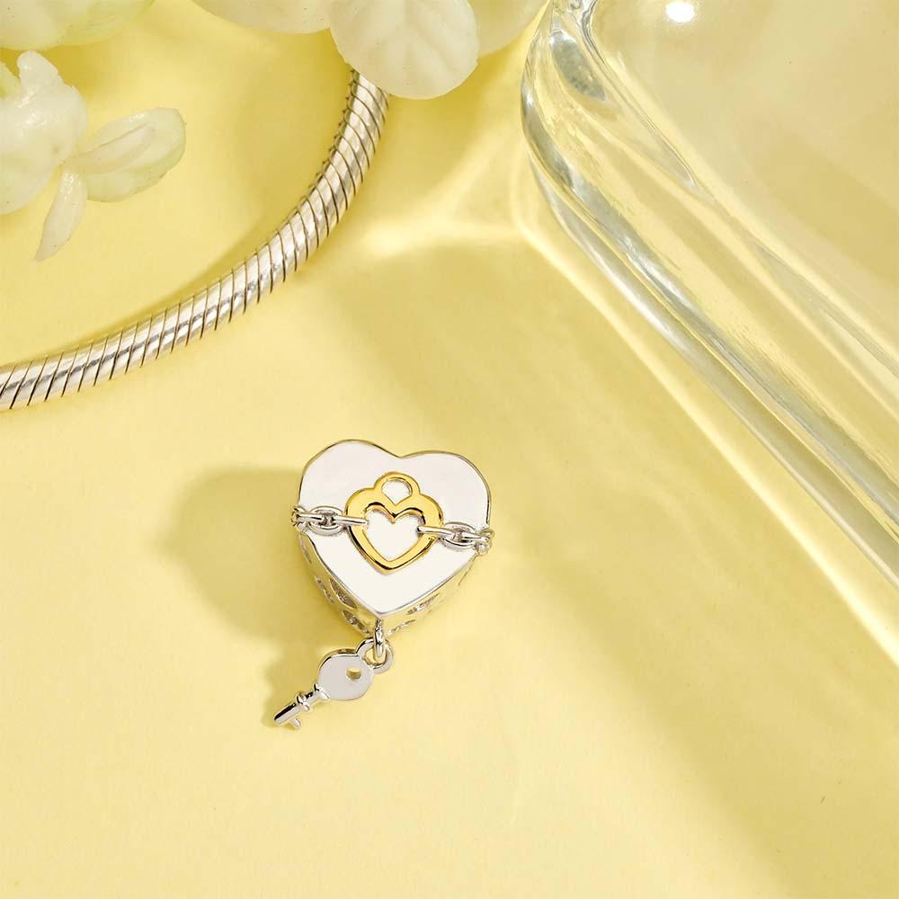 Ciondolo Personalizzato Con Foto A Forma Di Cuore Con Ciondolo Chiave. Regali Creativi - soufeelit