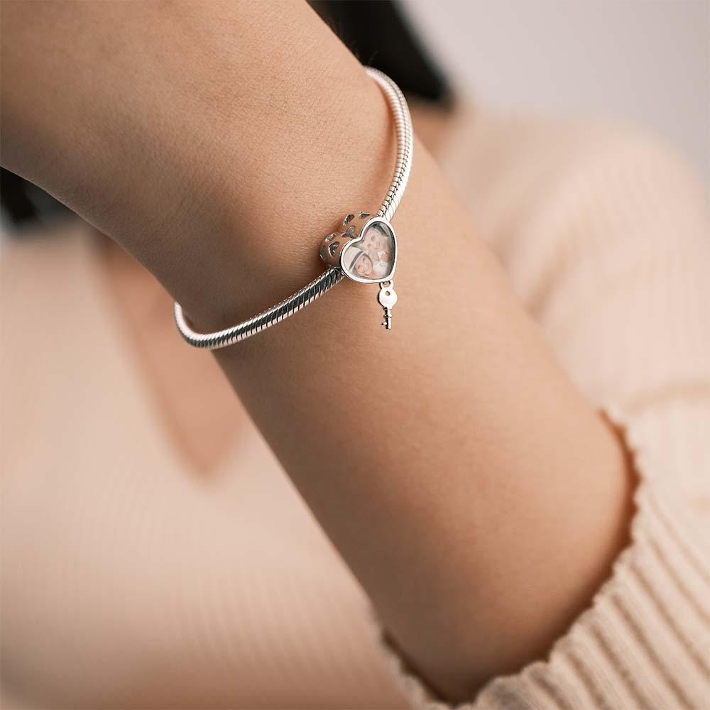 Ciondolo Personalizzato Con Foto A Forma Di Cuore Con Ciondolo Chiave. Regali Creativi - soufeelit
