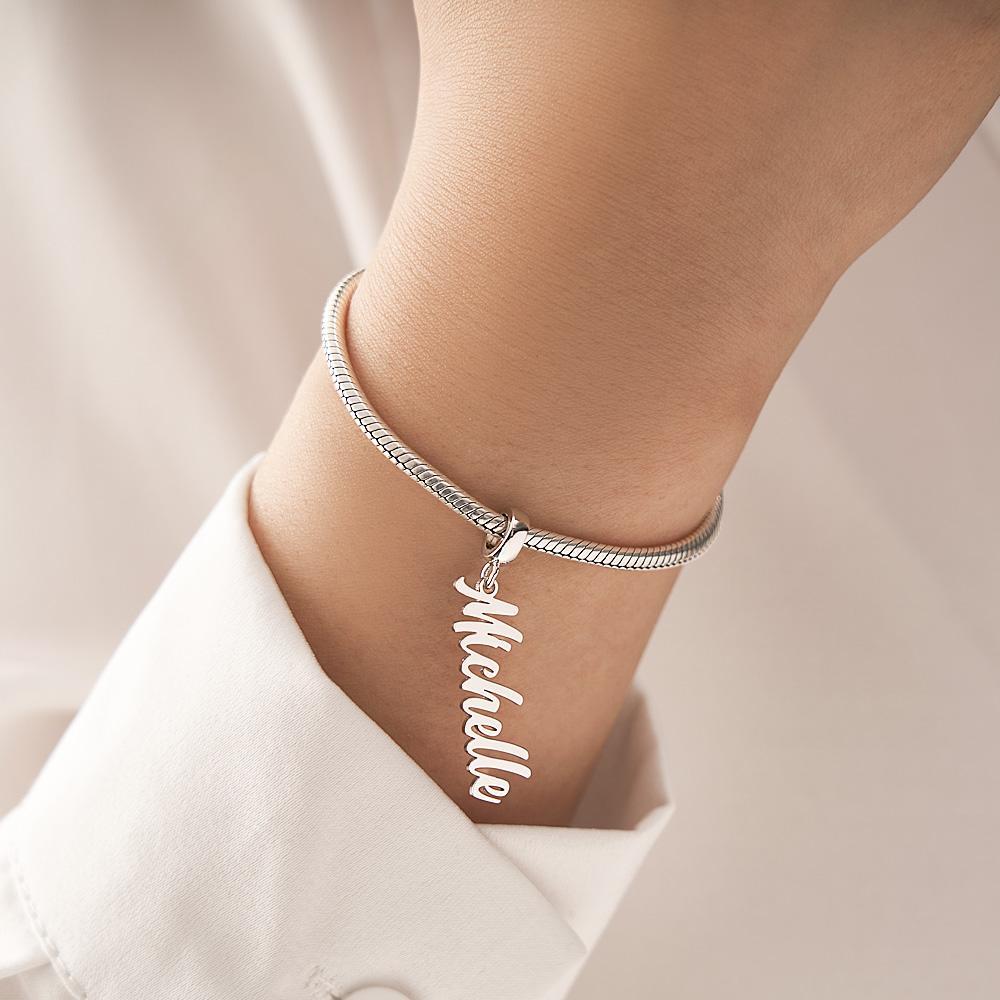 Ciondolo Con Nome Personalizzato Perlina Con Nome Personalizzato Ciondolo Con Targhetta Regalo Con Perline Per Regali Con Ciondolo Da Donna - soufeelit