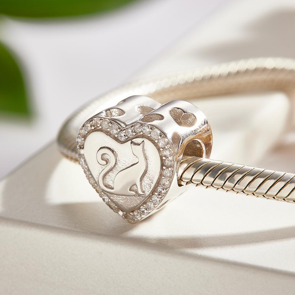 Ciondolo A Forma Di Cuore Con Foto Personalizzata, Decorazioni In Zircone, Design Per Gatti, Regali Per Gli Amanti Degli Animali Domestici - soufeelit