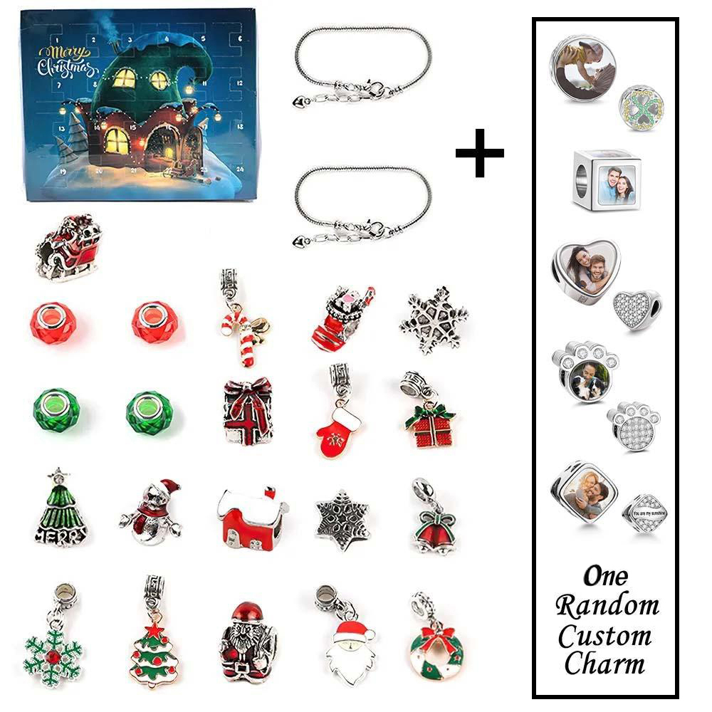 Ciondolo Con Foto Personalizzato Ciondolo Natalizio Bracciale Con Scatola Cieca A Sorpresa 24 Bracciale Con Scatola Regalo Con Conto Alla Rovescia Per Calendario Ciondoli Fai Da Te