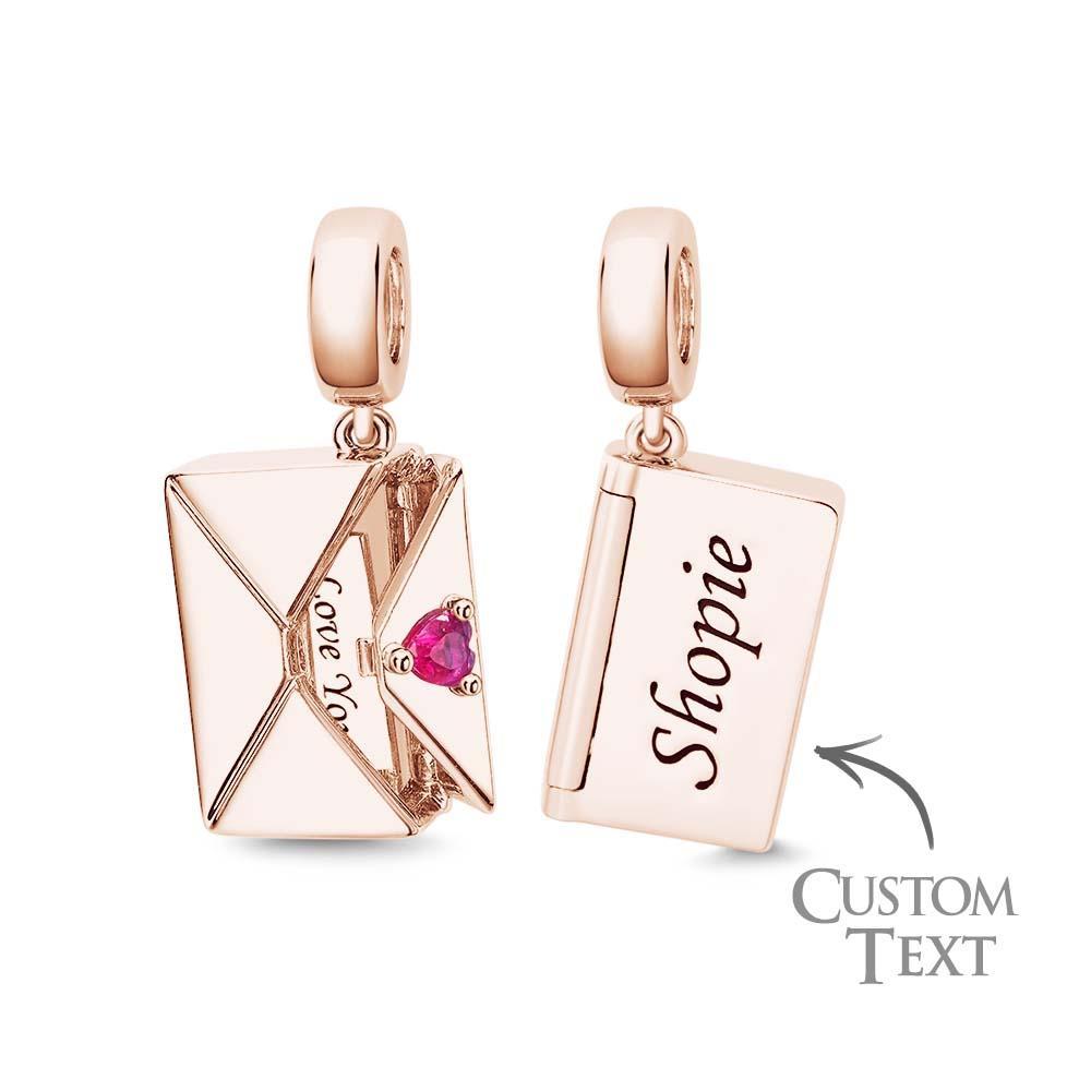 Ciondolo Per Busta Apribile Da Incidere Con Pietra Portafortuna, Gioielli Con Ciondolo Con Lettera D'amore Creativa Per Lei - soufeelit