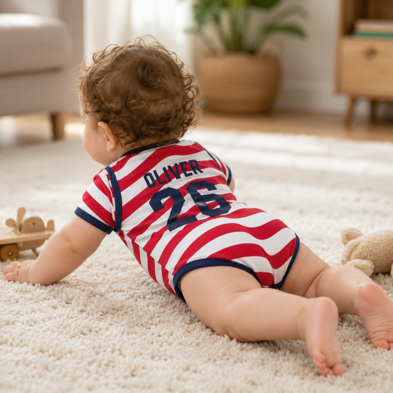Pagliaccetto Personalizzato In Maglia Da Calcio Per Bambini, Body Da Calcio Con Nome E Numero Personalizzati Per Neonati, Grazioso Completo Sportivo Per Bambini - soufeelit