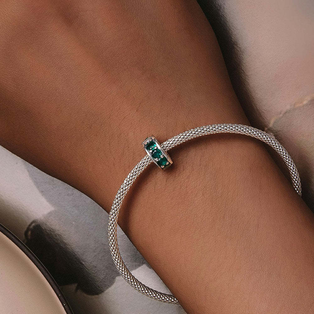 ciondolo con tappo in pietra preziosa verde, ciondolo distanziatore in argento sterling 925 dp098