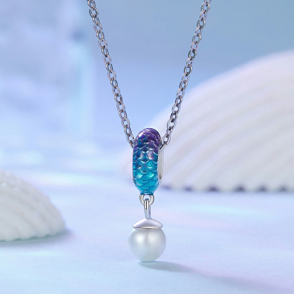 ciondolo con tappo a squame di pesce, ciondolo distanziatore in argento sterling 925 dp104