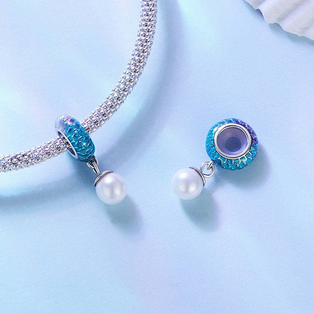 ciondolo con tappo a squame di pesce, ciondolo distanziatore in argento sterling 925 dp104