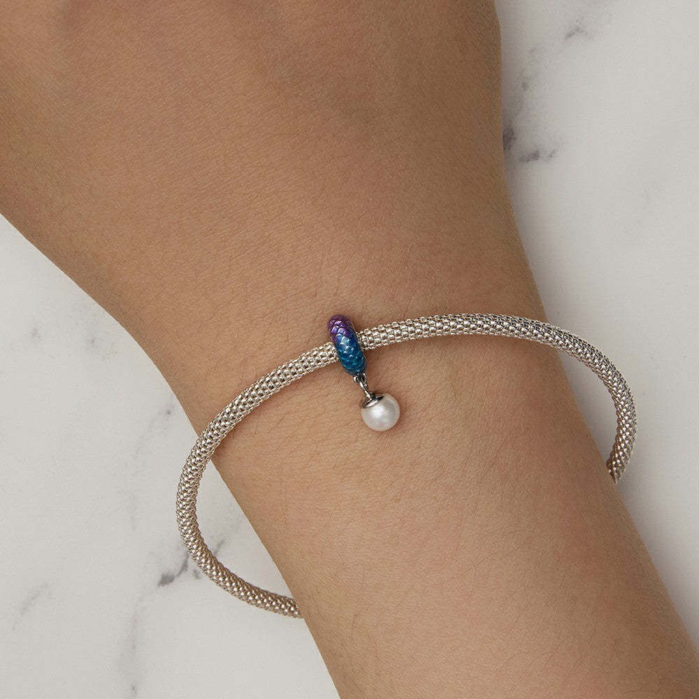 ciondolo con tappo a squame di pesce, ciondolo distanziatore in argento sterling 925 dp104