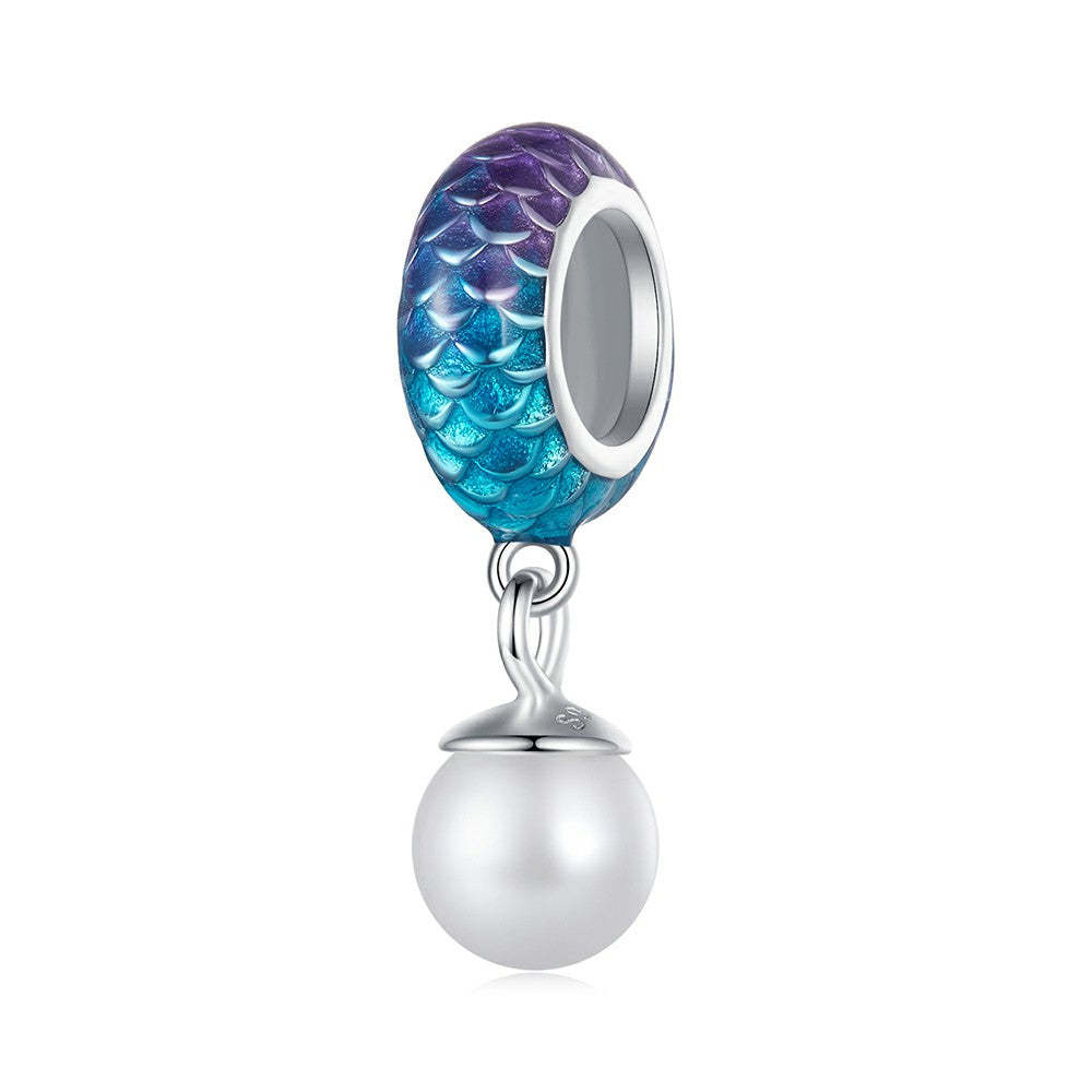 ciondolo con tappo a squame di pesce, ciondolo distanziatore in argento sterling 925 dp104