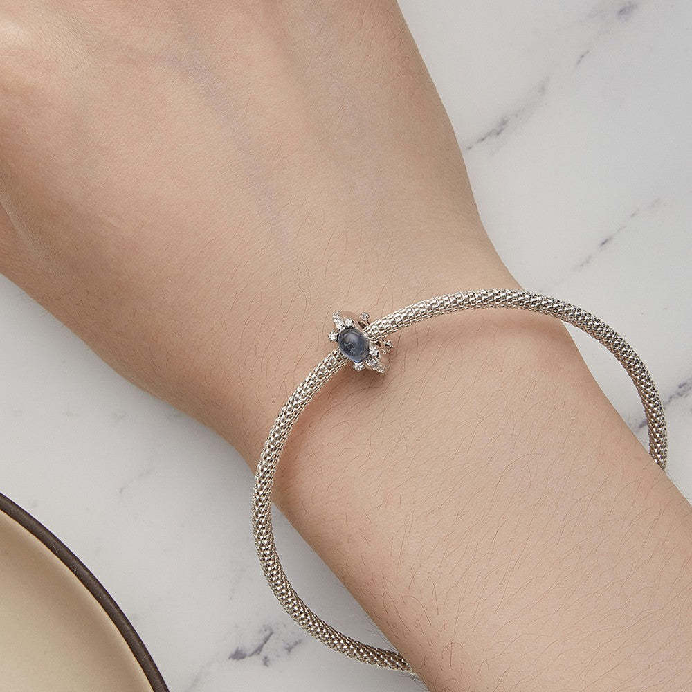 ciondolo con tappo a forma di stelle blu, ciondolo distanziatore in argento sterling 925 dp105