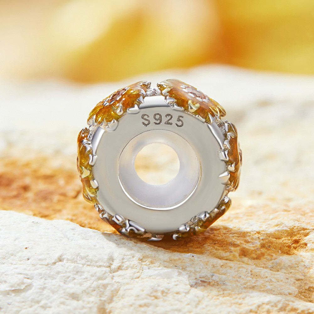 Ciondolo distanziale con tappo girasole in argento sterling 925 dp106