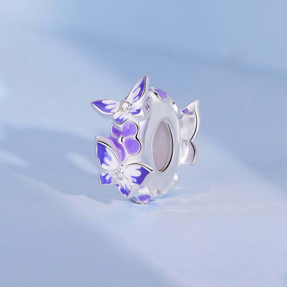 ciondolo con tappo a forma di farfalla, ciondolo distanziatore in argento sterling 925 dp108