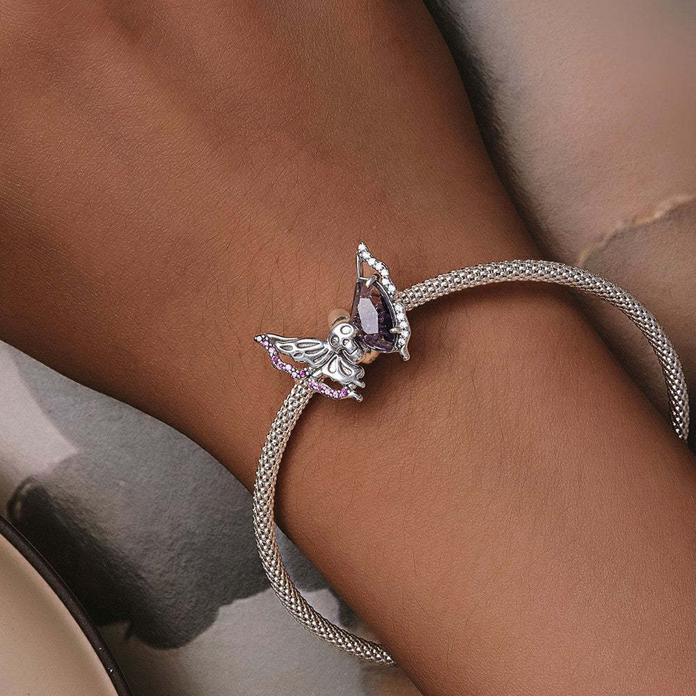 ciondolo con tappo a forma di farfalla con teschio, ciondolo distanziatore in argento sterling 925 dp112