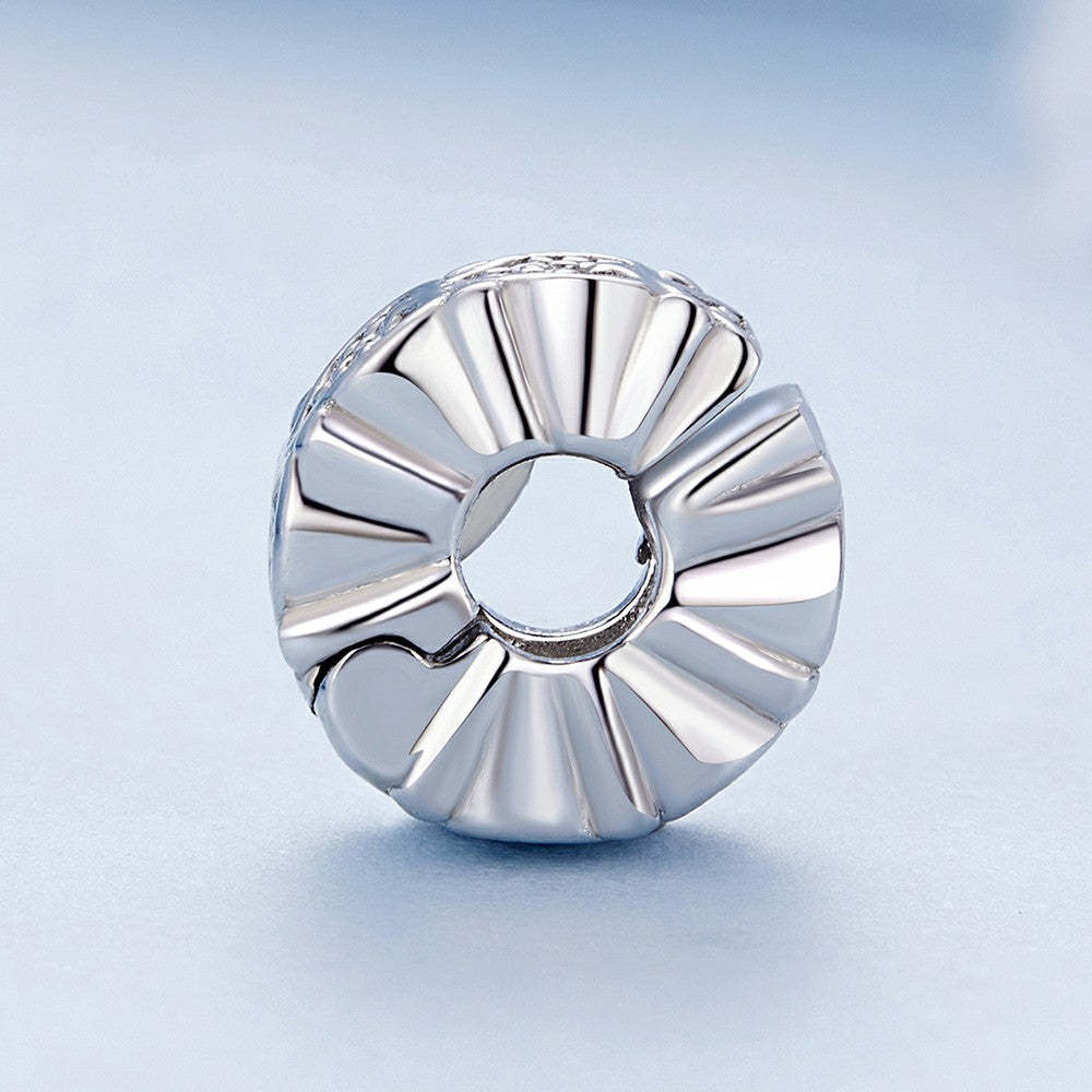 charm con tappo a forma di cuore e distanziatore, in argento sterling 925 dp116