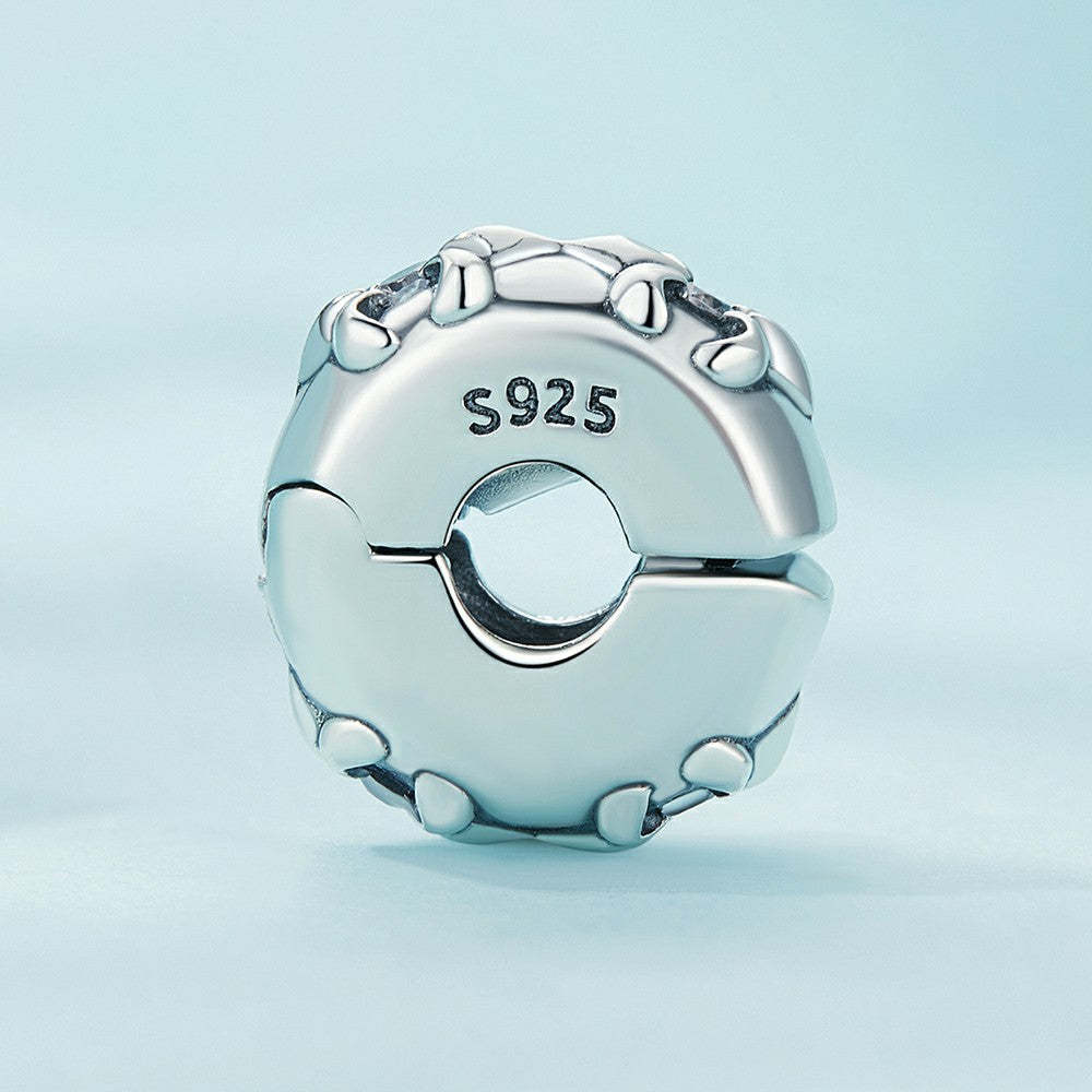 Ciondolo distanziatore con tappo a fiore di iris in argento sterling 925 dp132