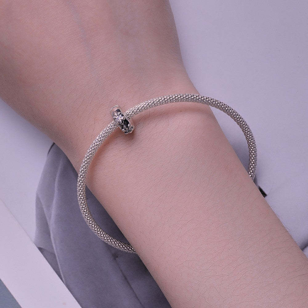Ciondolo distanziatore con tappo a fiore di iris in argento sterling 925 dp132
