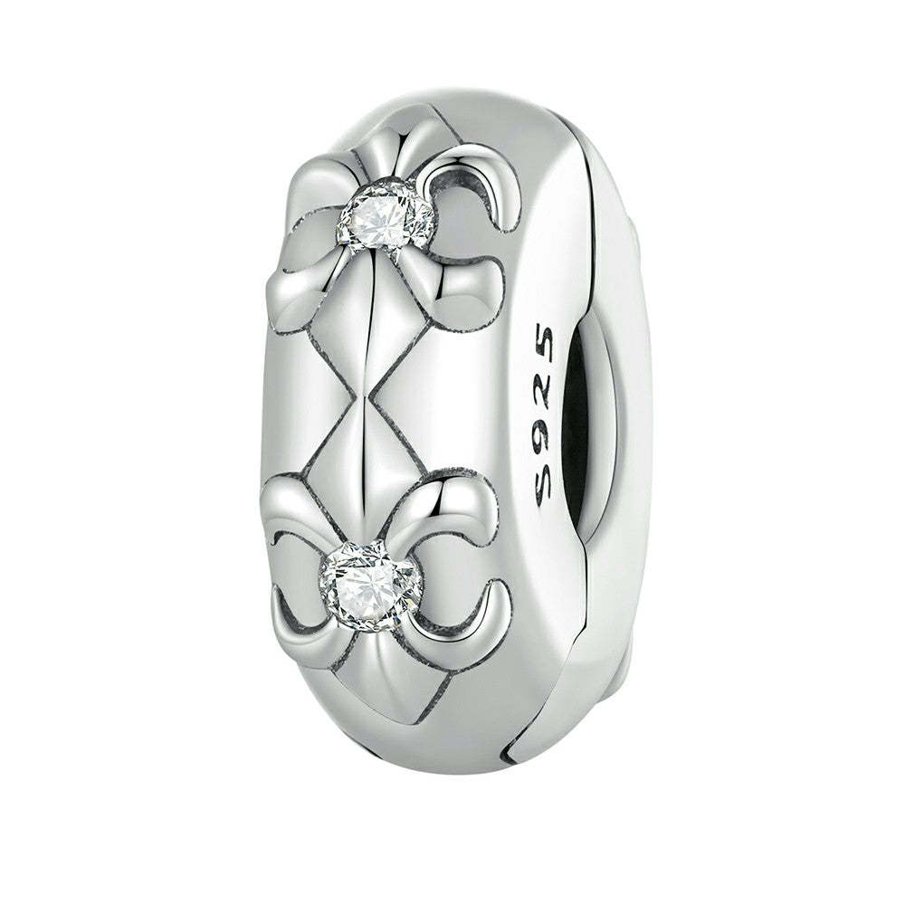 Ciondolo distanziatore con tappo a fiore di iris in argento sterling 925 dp132