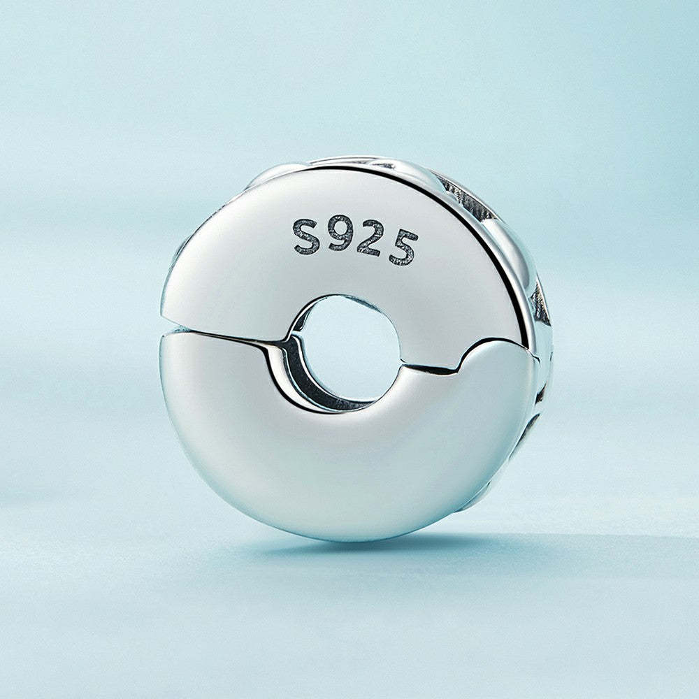 Ciondolo distanziatore con fermaglio a forma di cuori collegati in argento sterling 925 dp133