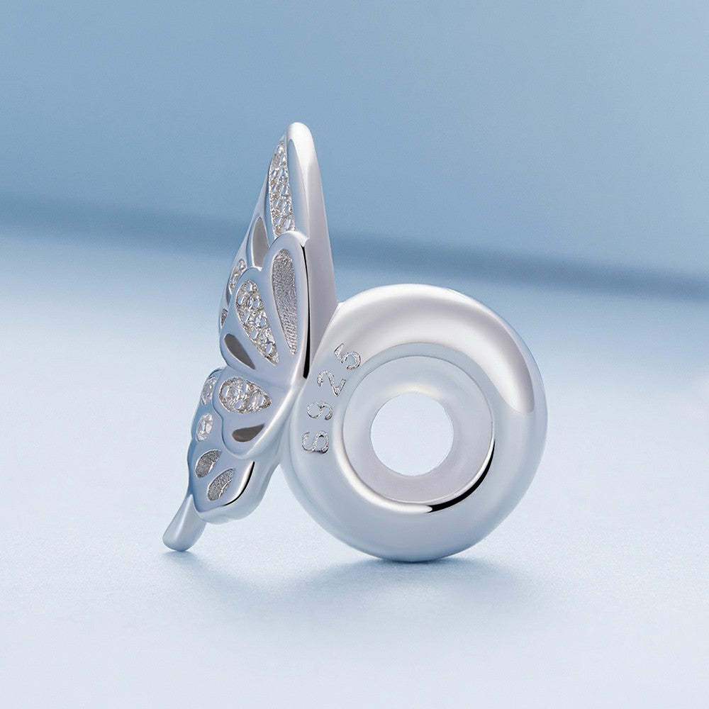 bellissimo ciondolo con tappo a forma di farfalla, ciondolo distanziatore in argento sterling 925 dp135
