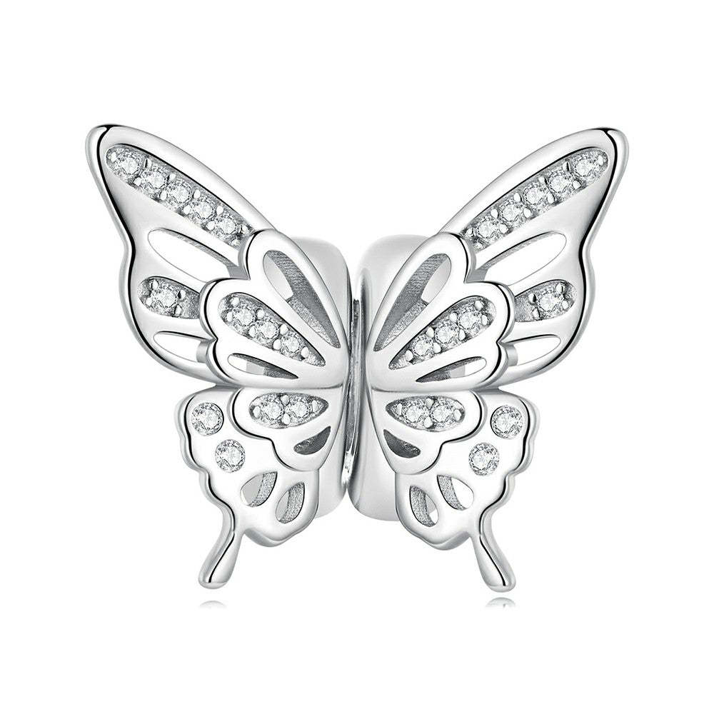 bellissimo ciondolo con tappo a forma di farfalla, ciondolo distanziatore in argento sterling 925 dp135
