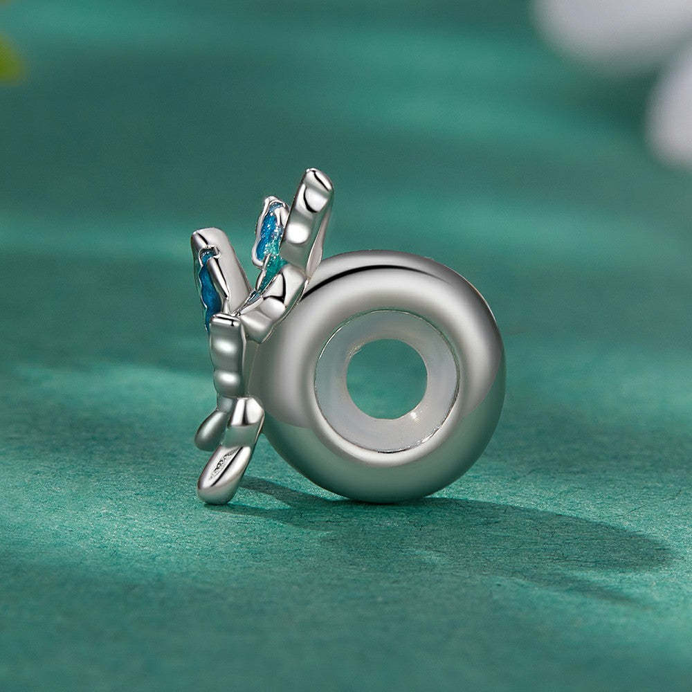 Ciondolo distanziatore con fermaglio farfalle blu in argento sterling 925 dp138