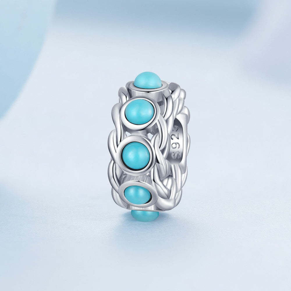ciondolo con tappo turchese ciondolo distanziatore in argento sterling 925 dp142