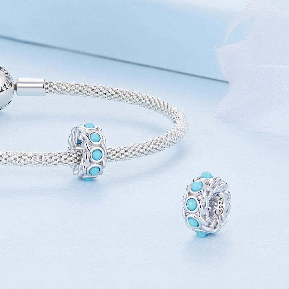 ciondolo con tappo turchese ciondolo distanziatore in argento sterling 925 dp142