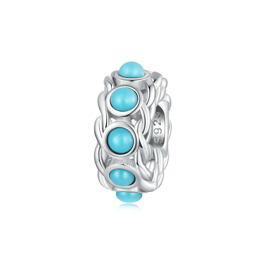 ciondolo con tappo turchese ciondolo distanziatore in argento sterling 925 dp142