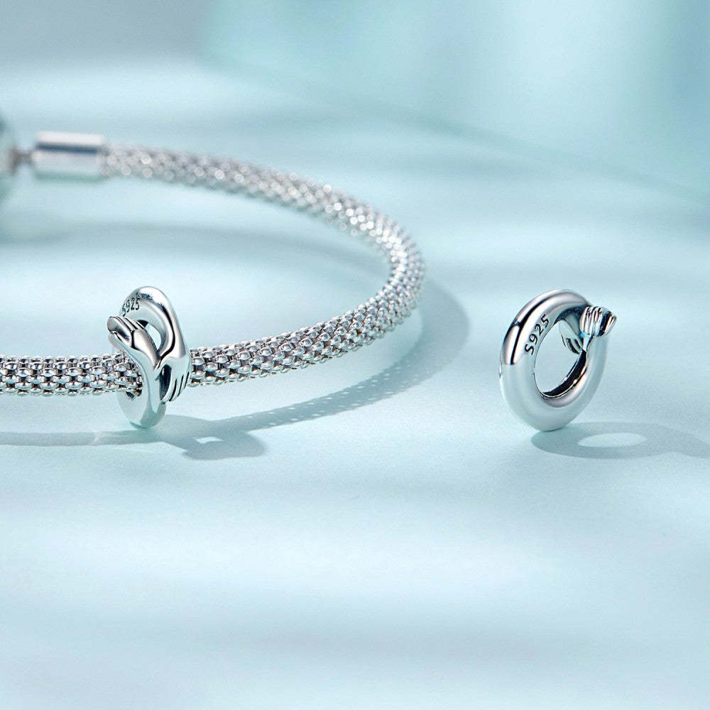 ciondolo con tappo abbracciare ciondolo con distanziatore in argento sterling 925 dp150