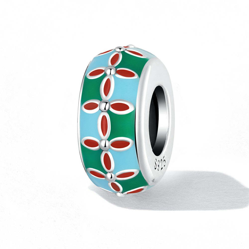 Ciondolo distanziatore con tappo di loto in argento sterling 925 dp162