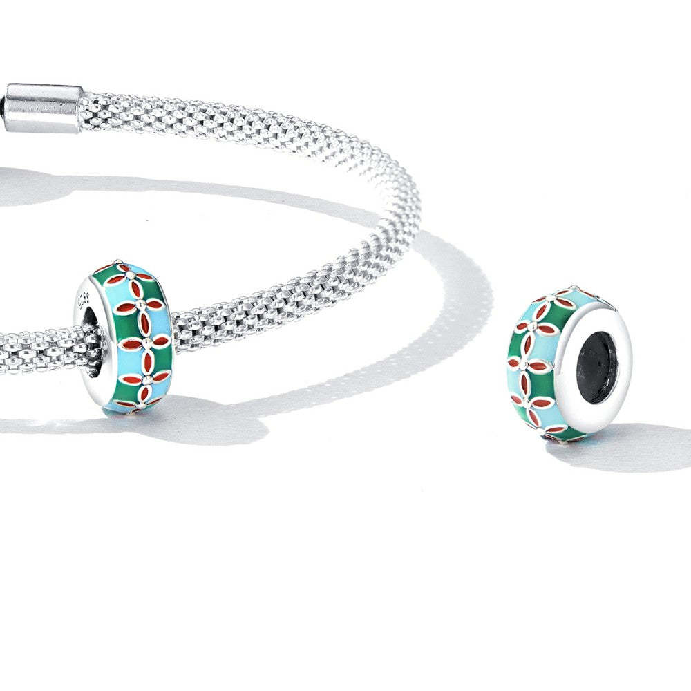 Ciondolo distanziatore con tappo di loto in argento sterling 925 dp162