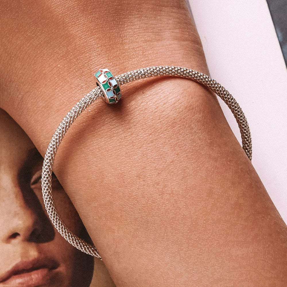Ciondolo distanziatore con tappo di loto in argento sterling 925 dp162