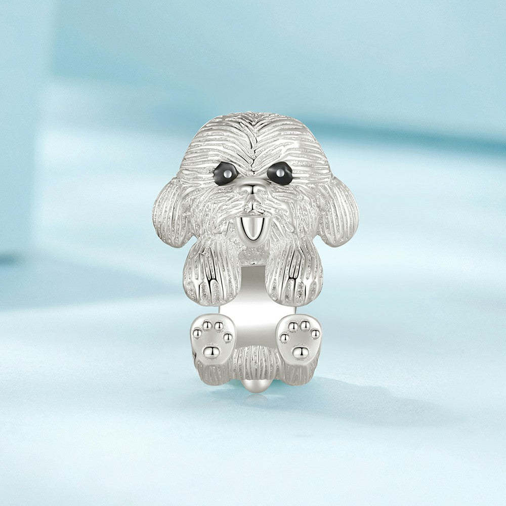 Ciondolo smaltato a forma di orsetto in argento sterling 925, regalo per gli amanti degli animali domestici dy1325