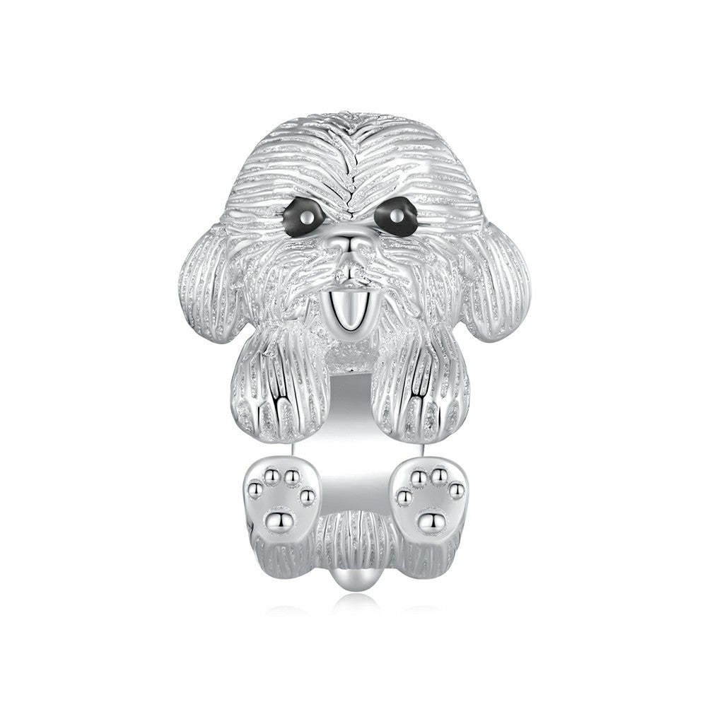 Ciondolo smaltato a forma di orsetto in argento sterling 925, regalo per gli amanti degli animali domestici dy1325