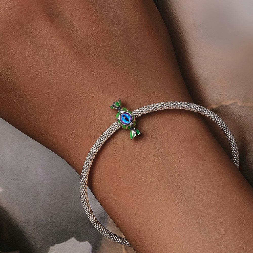 Ciondolo smaltato con caramelle di Halloween che si illumina al buio, regali di Halloween in argento sterling 925 dy1338