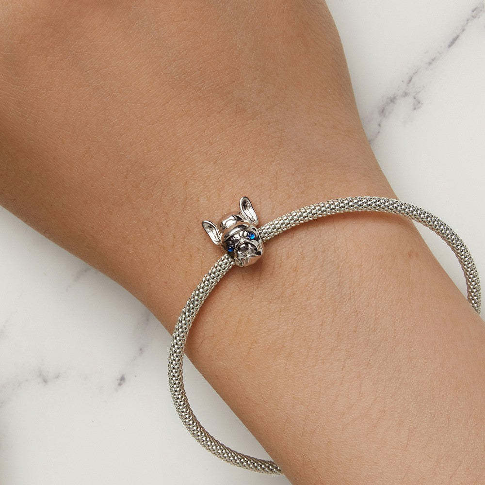 Ciondolo smaltato bulldog francese in argento sterling 925, regalo per gli amanti degli animali domestici dy1339