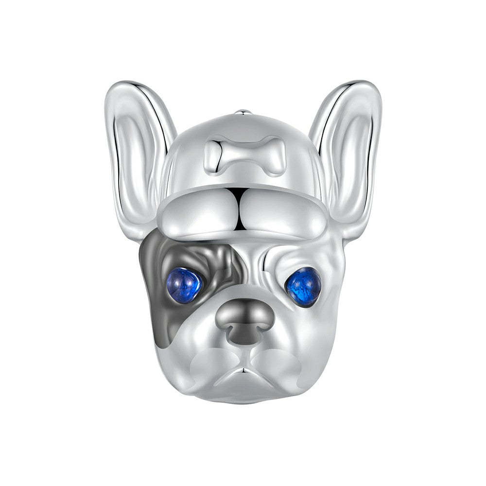 Ciondolo smaltato bulldog francese in argento sterling 925, regalo per gli amanti degli animali domestici dy1339