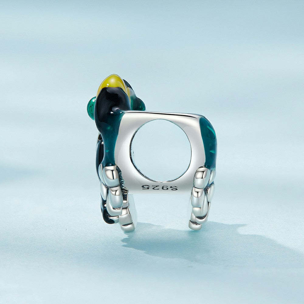 Ciondolo smaltato tucano giungla in argento sterling 925 dy1342