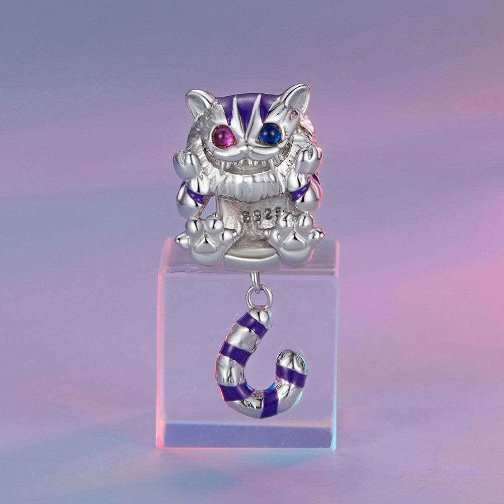 Ciondolo smalto gatti fantasy in argento sterling 925 dy1343