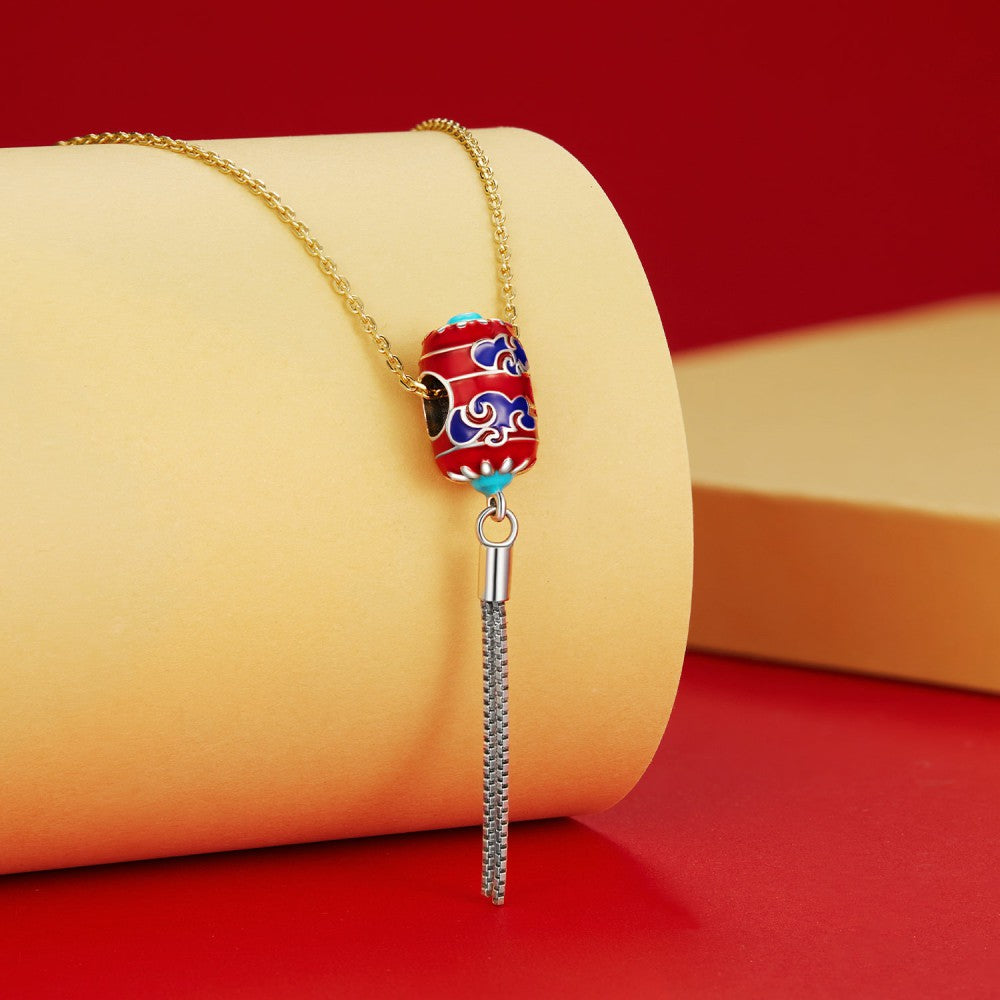 red lantern enamel charm 925 sterling silver dy1363