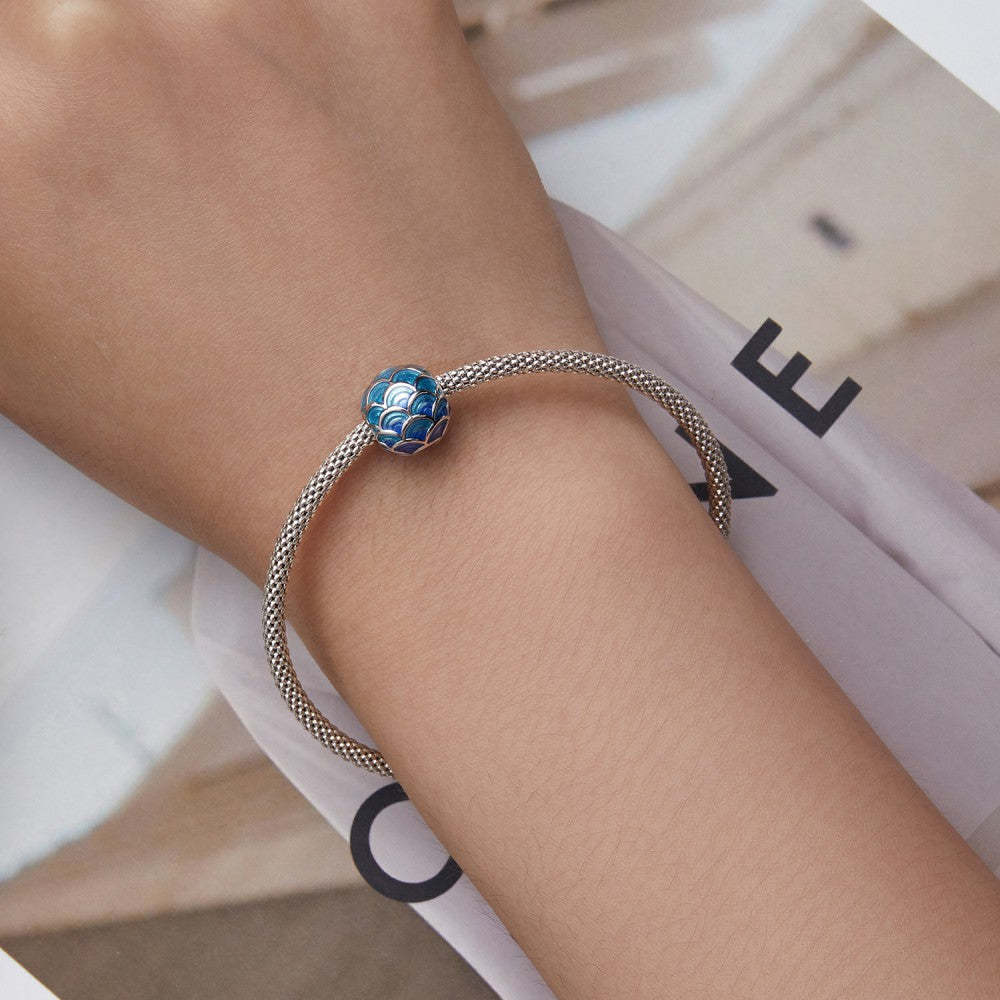 Ciondolo smaltato a scaglie di drago in argento sterling 925 dy1375