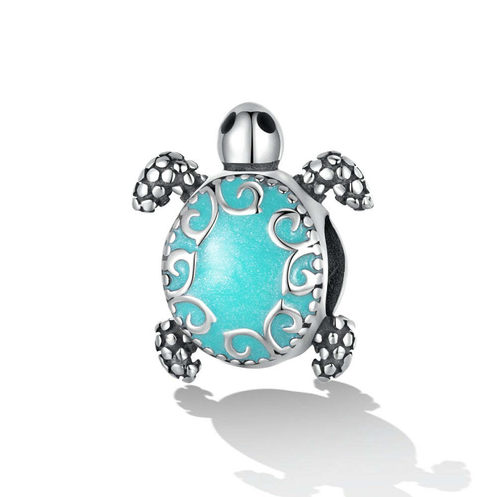 ciondolo in smalto longevità tartaruga marina in argento sterling 925 dy1389