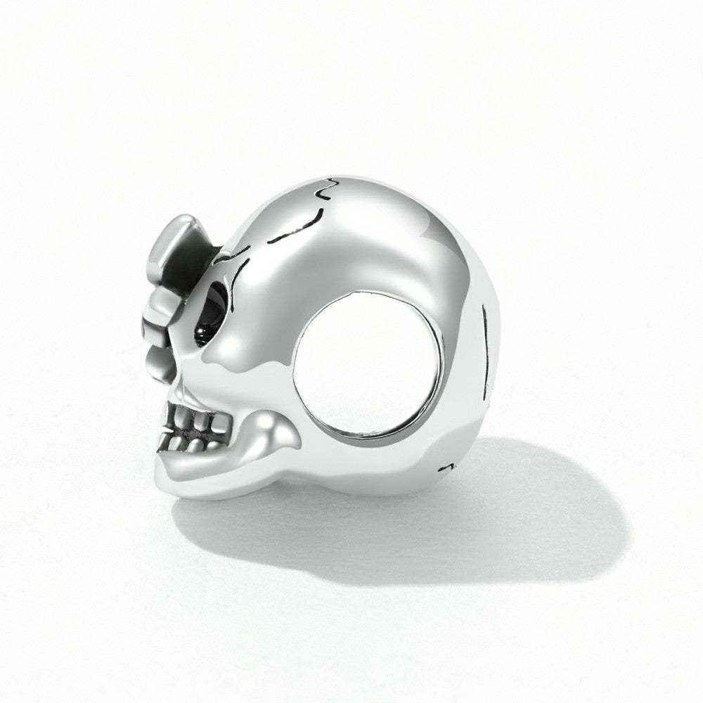 Ciondolo vintage con teschio smaltato in argento sterling 925, regali di Halloween dy1400