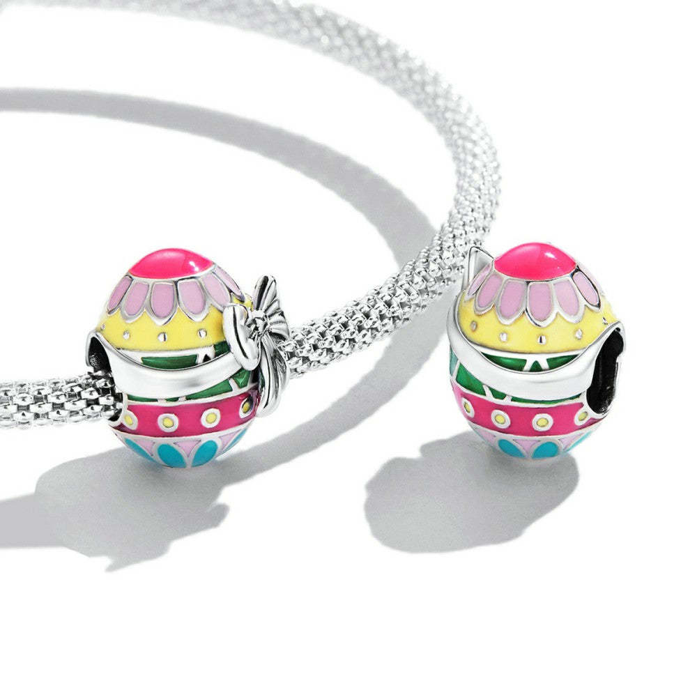 farfallino uova di pasqua ciondolo smaltato regali di pasqua in argento sterling 925 dy1405