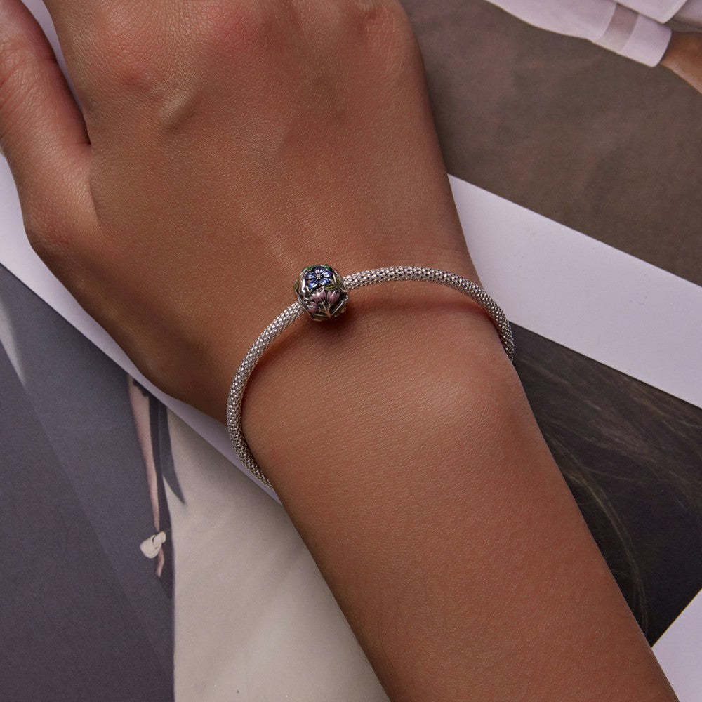Ciondolo smaltato Jungle Secrets in argento sterling 925 dy1413