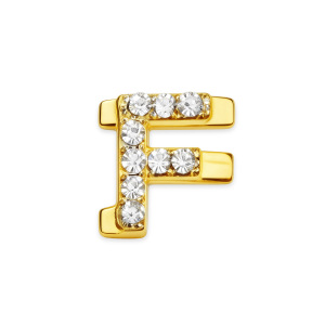 Lettera Con Ciondolo F In Diamante - Oro