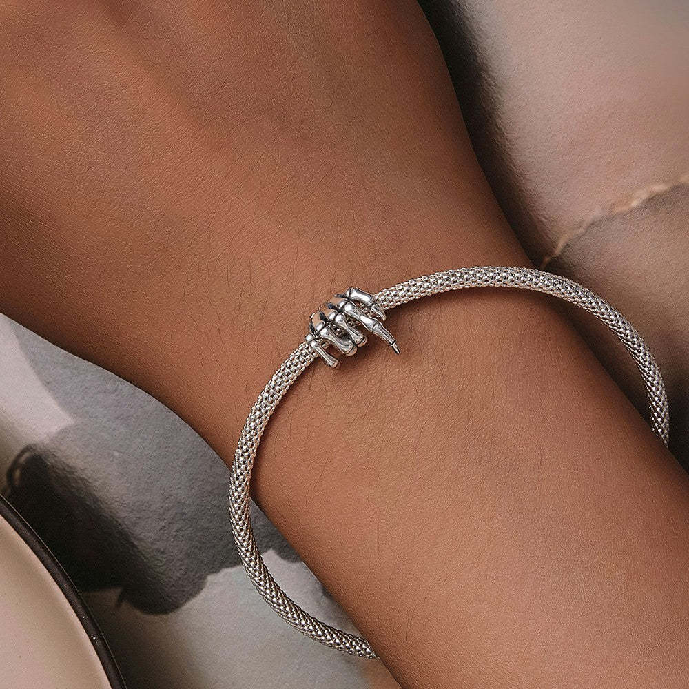 ciondolo a mano scheletro regali di halloween in argento sterling 925 fj1423