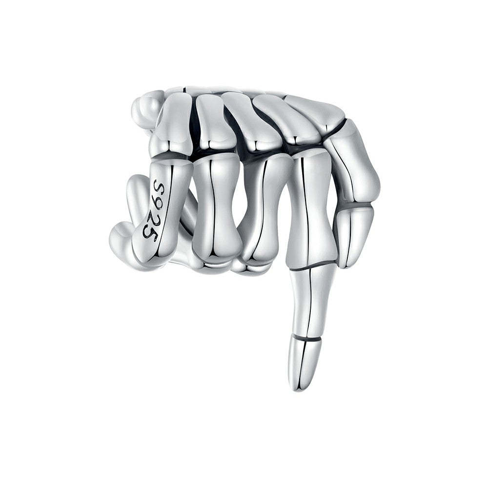 ciondolo a mano scheletro regali di halloween in argento sterling 925 fj1423