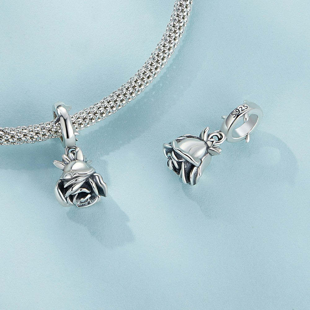 bellissimo ciondolo rosa in argento sterling 925 fj1428