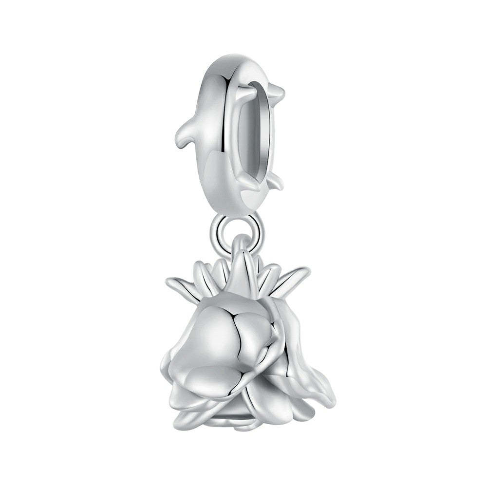 bellissimo ciondolo rosa in argento sterling 925 fj1428